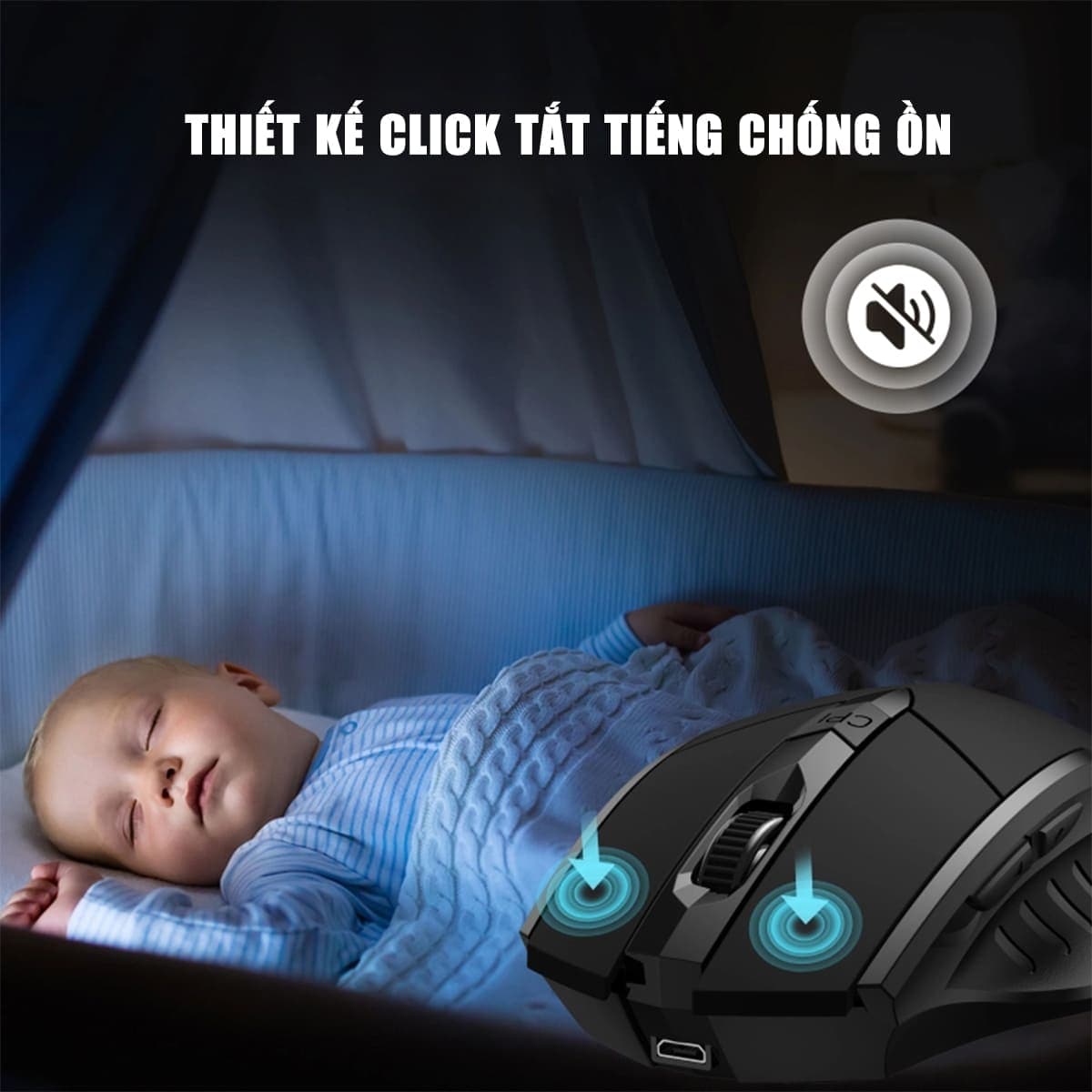 Chuột gaming không dây Inphic A1 pin sạc - Chuột Bluetooth Inphic A1 chơi game 2400 DPI máy tính laptop pc - 5