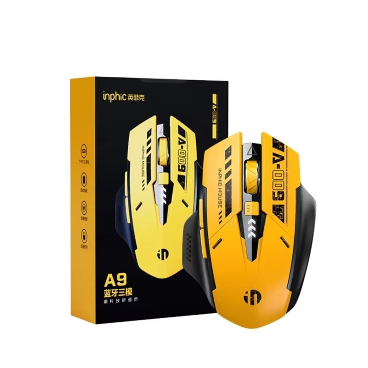 Chuột Bluetooth Inphic A9 Gundam - Chuột không dây Inphic A9 chơi game máy tinh pc laptop Wireless - 2