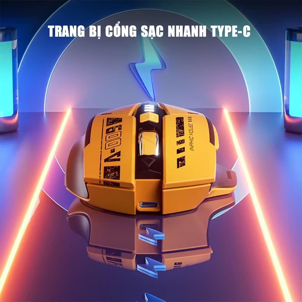 Chuột Bluetooth Inphic A9 Gundam - Chuột không dây Inphic A9 chơi game máy tinh pc laptop Wireless - 7