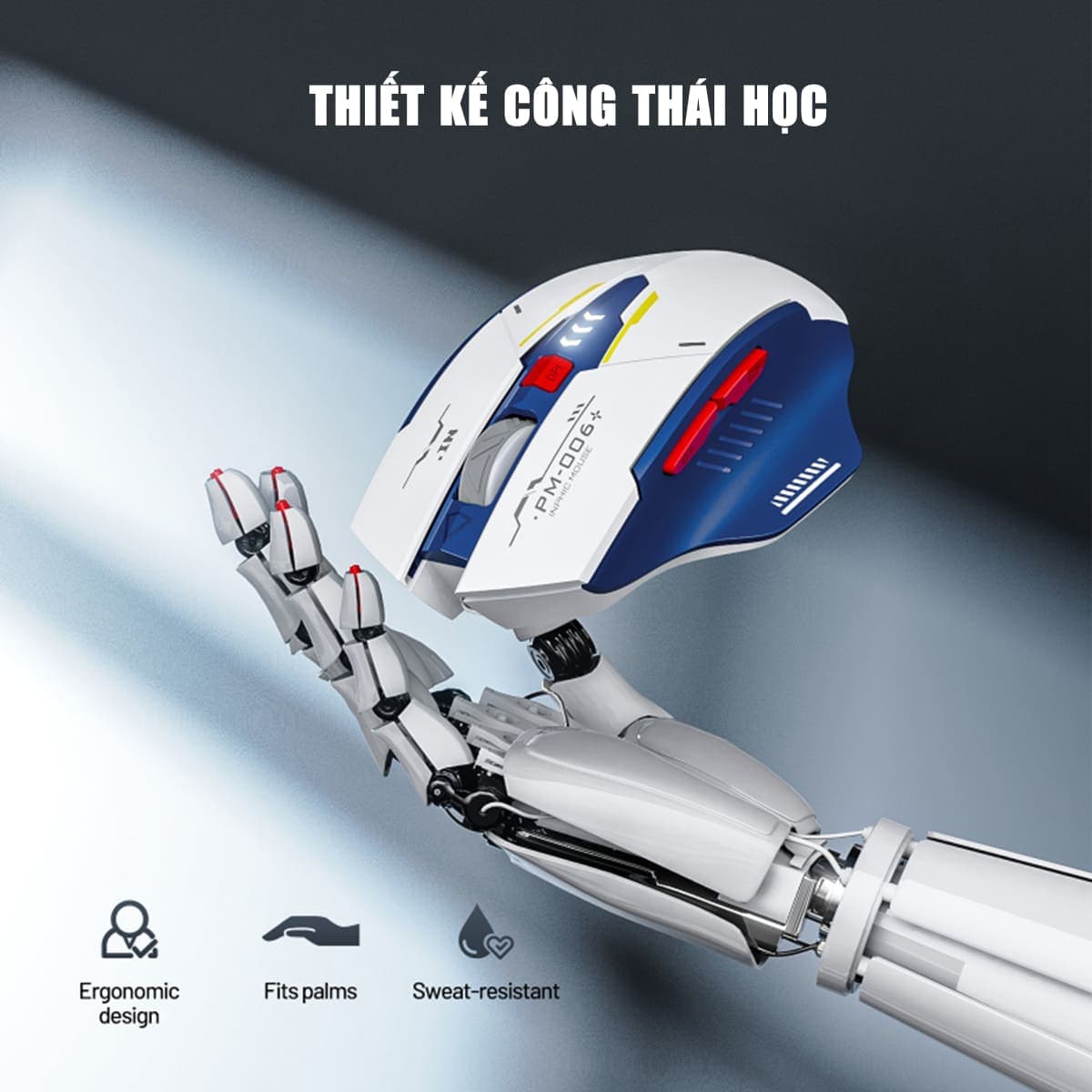 Chuột gaming Inphic F9 Gundam sạc pin - Chuột máy tính Inphic F9 không dây chơi game pc laptop Wireless - 4