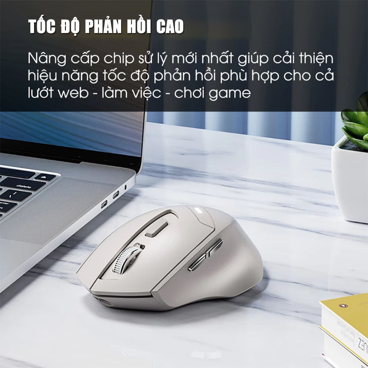 Chuột không dây Bluetooth Gaming Inphic DR6 Silent click 2400 DPI pin sạc 500mAh kết nối Wireless 2.4G Bluetooth 5.0 - 7