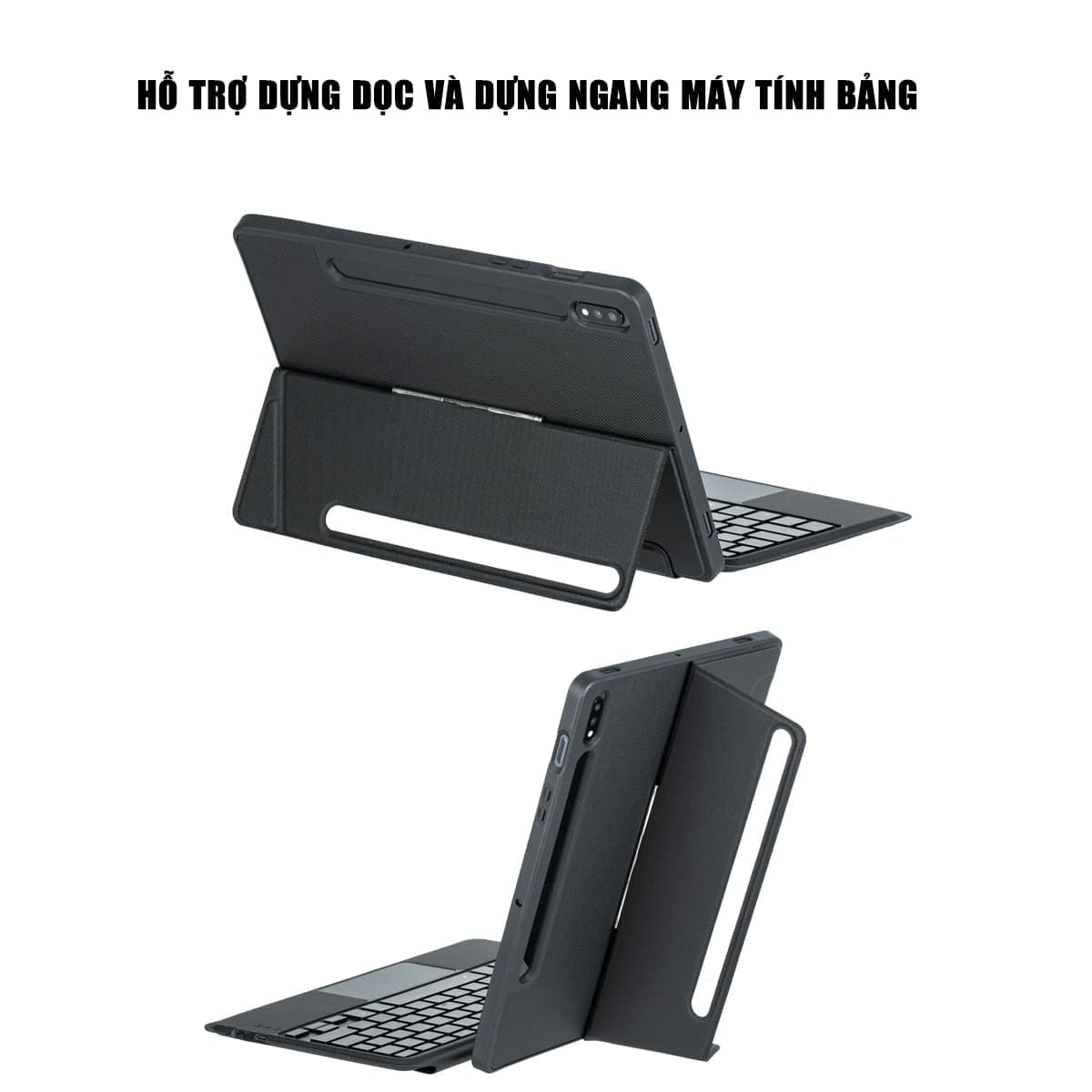 Ốp lưng Samsung Galaxy Tab S7 Plus bao da cao cấp kèm bàn phím chuột cảm ứng 720 độ tách rời linh hoạt - 6