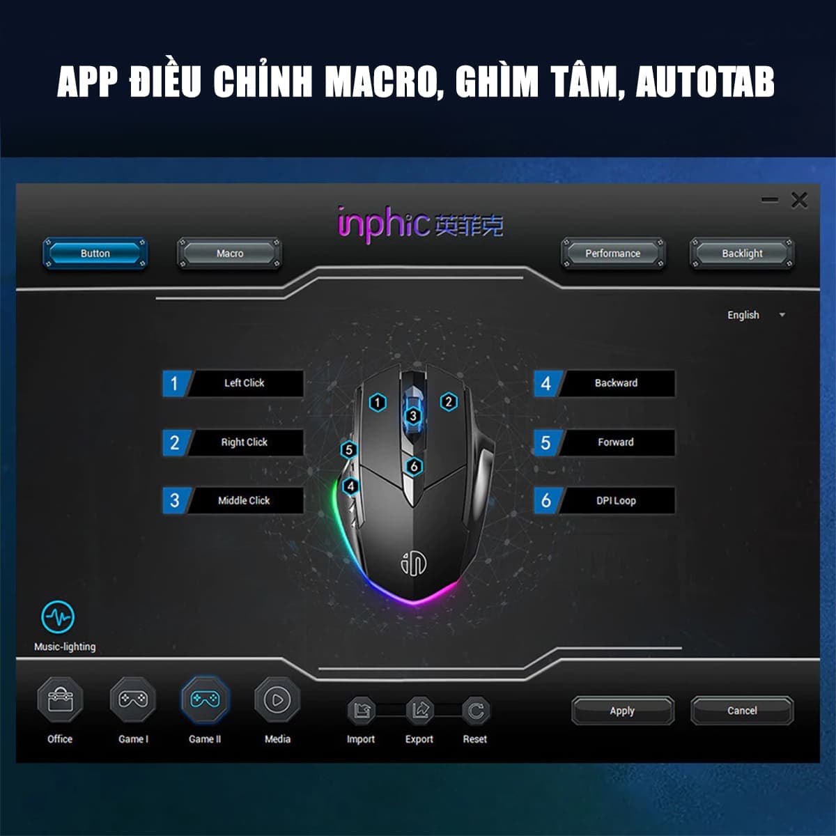 Chuột chơi game có dây Inphic W1 4800 DPI kết nối USB bấm êm - Chuột Inphic gaming siêu rẻ không tiếng ồn laptop máy tính - 12