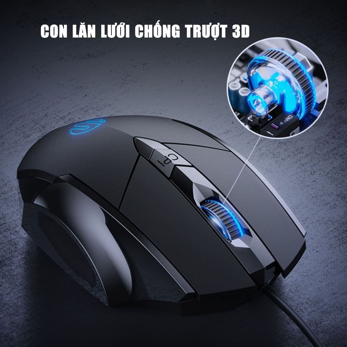 Chuột chơi game có dây Inphic W1 4800 DPI kết nối USB bấm êm - Chuột Inphic gaming siêu rẻ không tiếng ồn laptop máy tính - 6