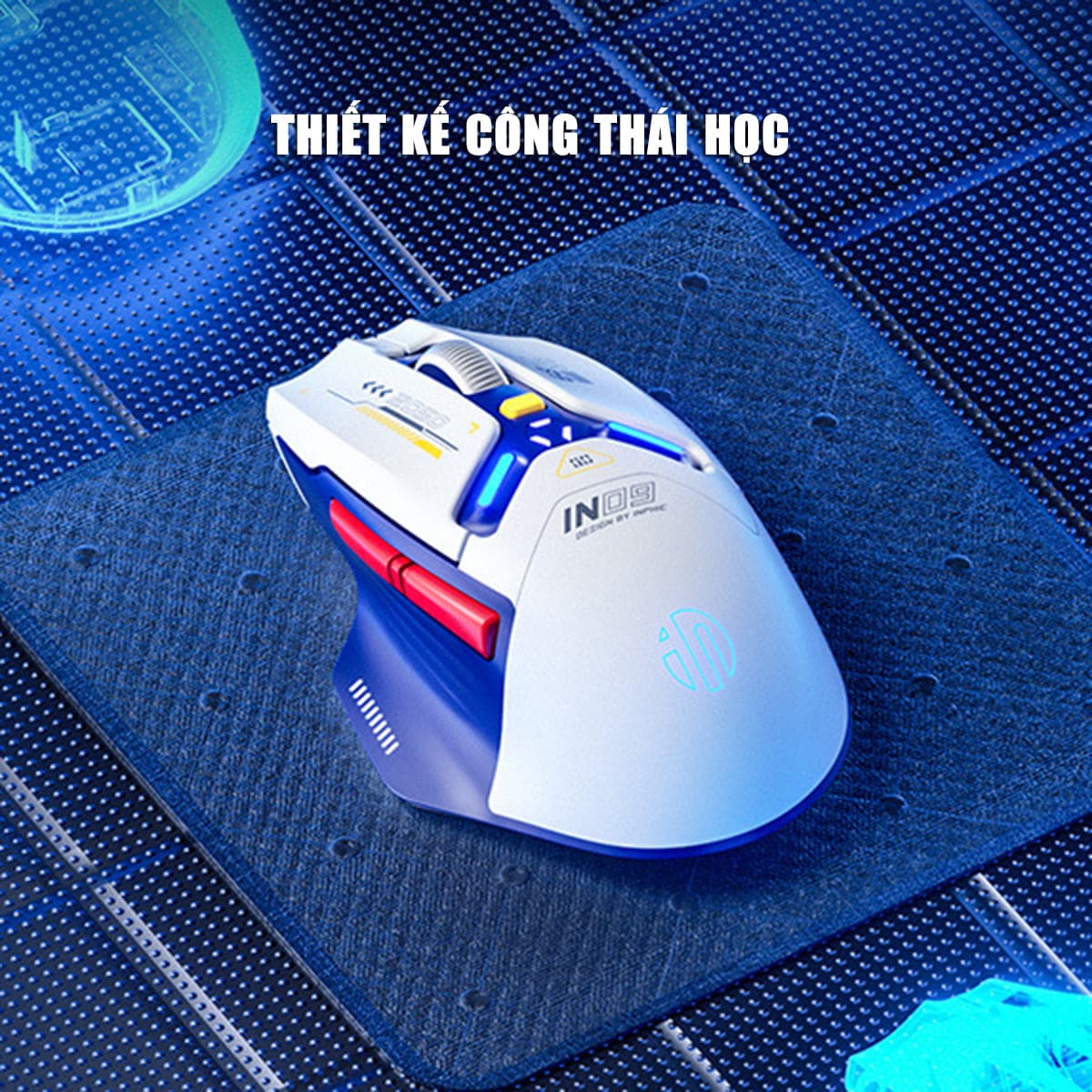 Chuột không dây Bluetooth Gaming Inphic IN9 3 chế độ kết nối pin sạc có App tùy chỉnh 10.000 DPI Led RGB - 14