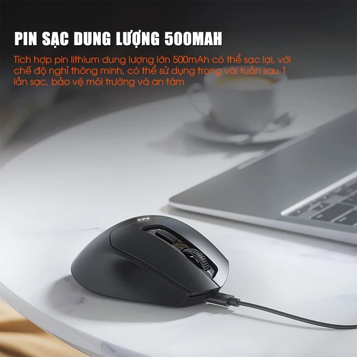 Chuột không dây Bluetooth gaming Inphic DR01 Silent click 1600 DPI sạc pin giá rẻ - 7