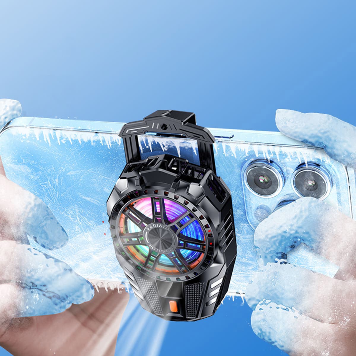 Quạt tản nhiệt điện thoại sò lạnh J21 bản nâng cấp của sò lạnh J20 với 3 chế độ làm lạnh Led Gaming - 7