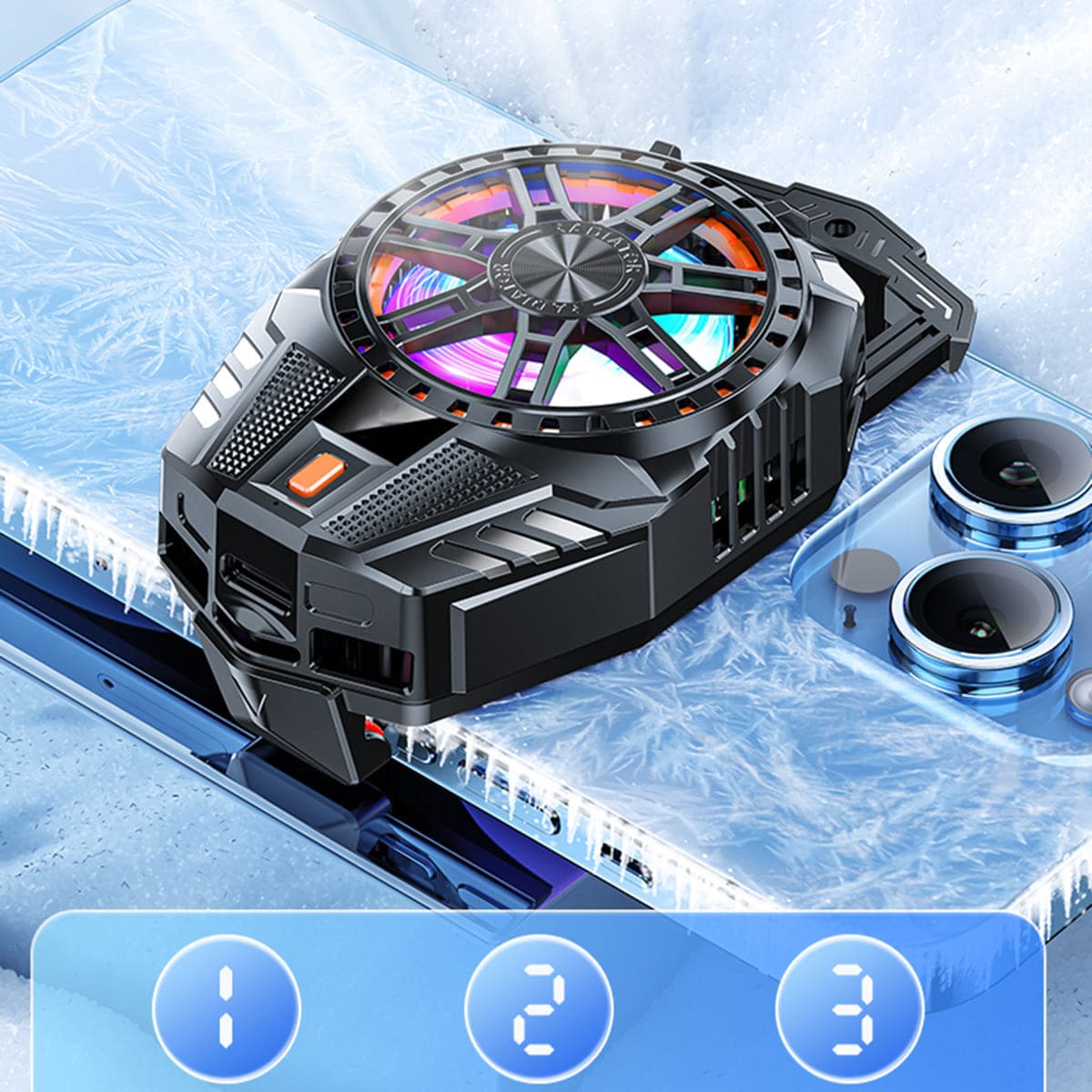 Quạt tản nhiệt điện thoại sò lạnh J21 bản nâng cấp của sò lạnh J20 với 3 chế độ làm lạnh Led Gaming - 8