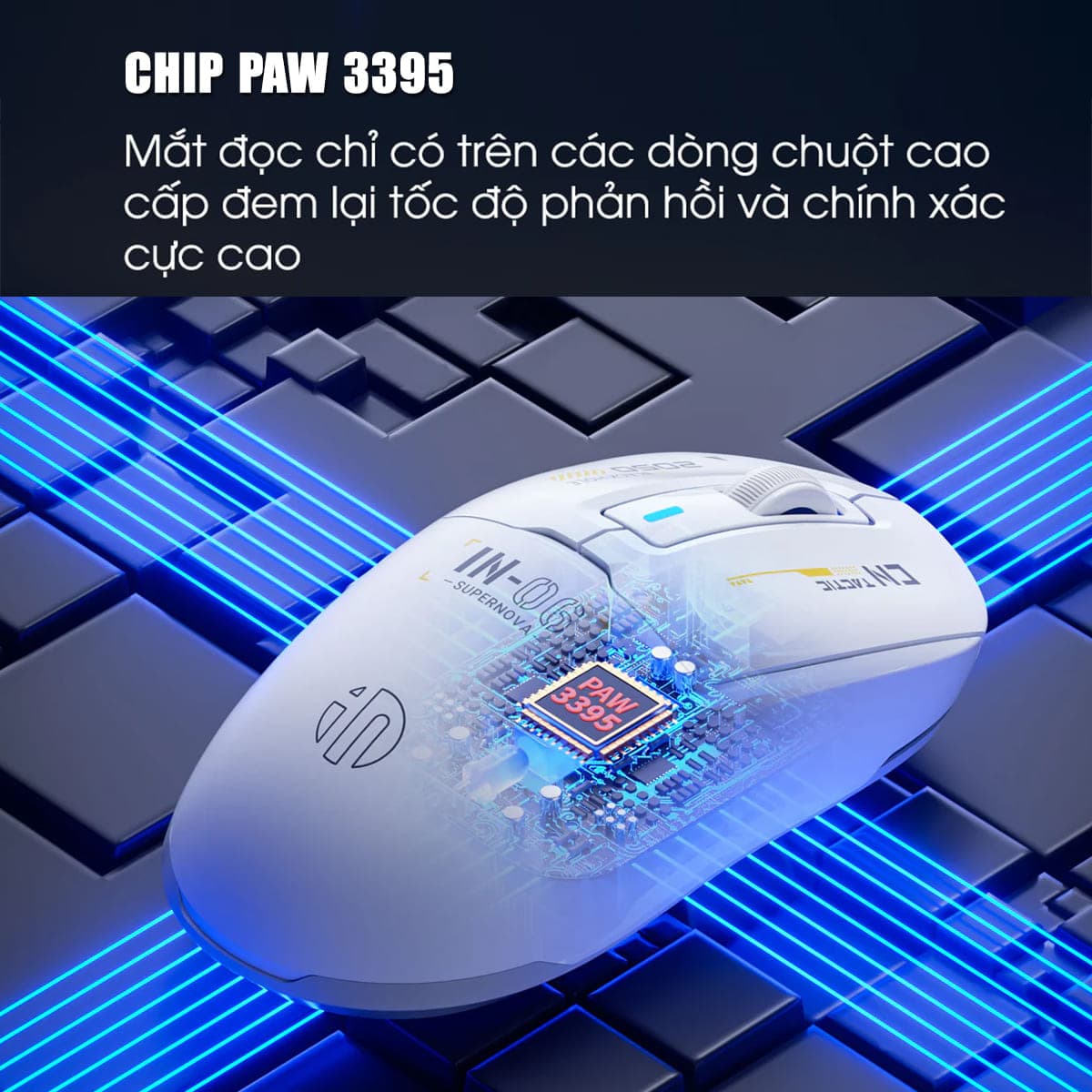 Chuột không dây Bluetooth Gaming Inphic IN6 3 chế độ kết nối pin sạc có App tùy chỉnh 26.000 DPI Led RGB - 4