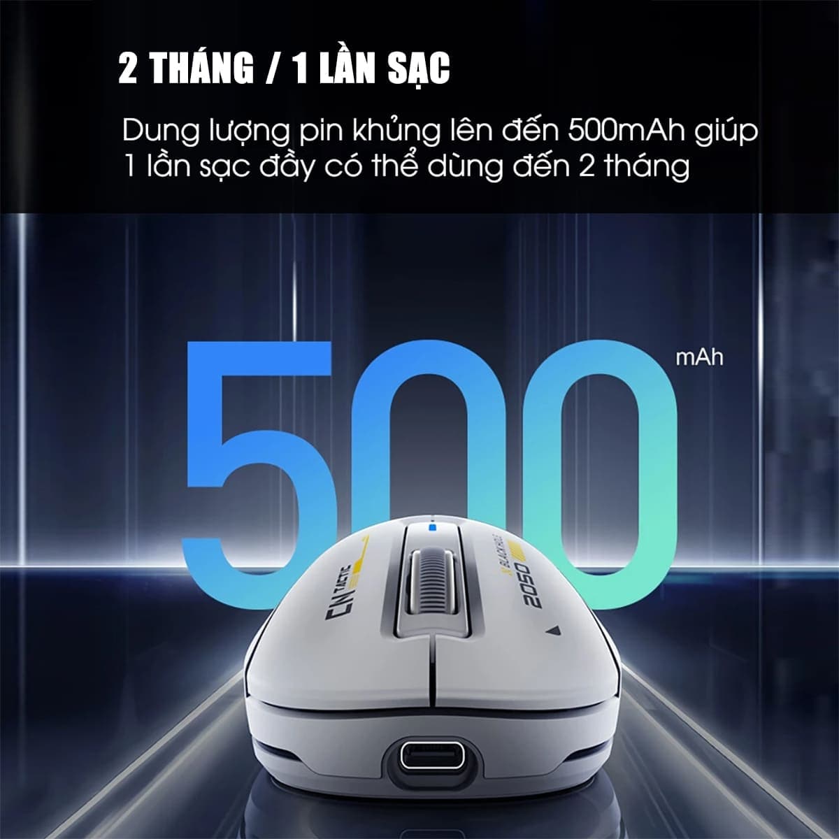 Chuột không dây Bluetooth Gaming Inphic IN6 3 chế độ kết nối pin sạc có App tùy chỉnh 26.000 DPI Led RGB - 7