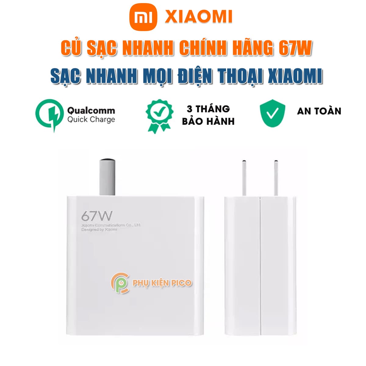 Củ sạc nhanh Xiaomi 67W chính hãng sạc mọi điện thoại Mi 11 Ultra Poco X3 Pro Redmi Note 10/11 Pro Mi Pad 5