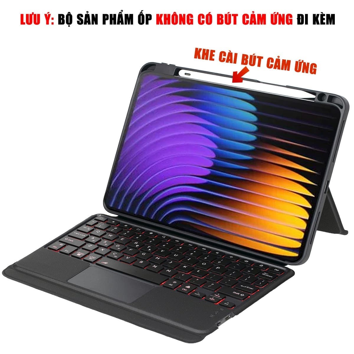 Ốp lưng Xiaomi Pad 7 bao da cao cấp kèm bàn phím chuột cảm ứng 720 độ tách rời linh hoạt - 3