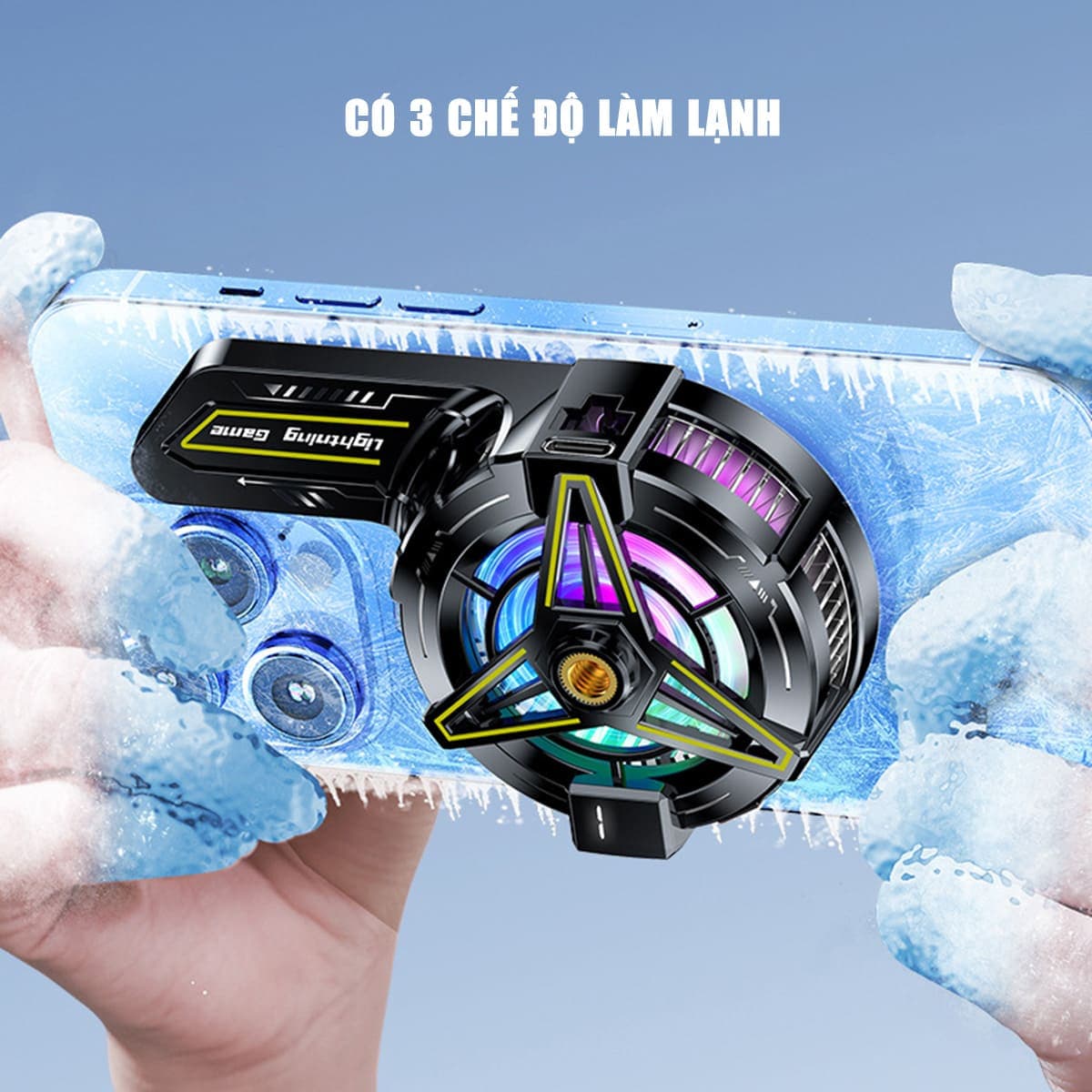 Quạt tản nhiệt điện thoại máy tính bảng X151 V2 sò lạnh từ tính led RGB hiển thị nhiệt độ hỗ trợ Livestream - 4