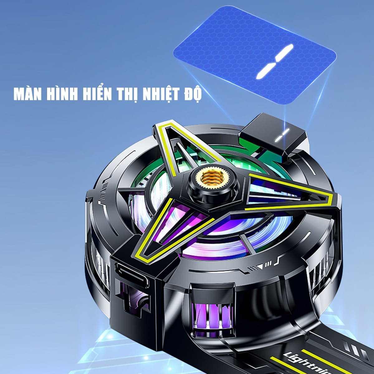 Quạt tản nhiệt điện thoại máy tính bảng X151 V2 sò lạnh từ tính led RGB hiển thị nhiệt độ hỗ trợ Livestream - 7