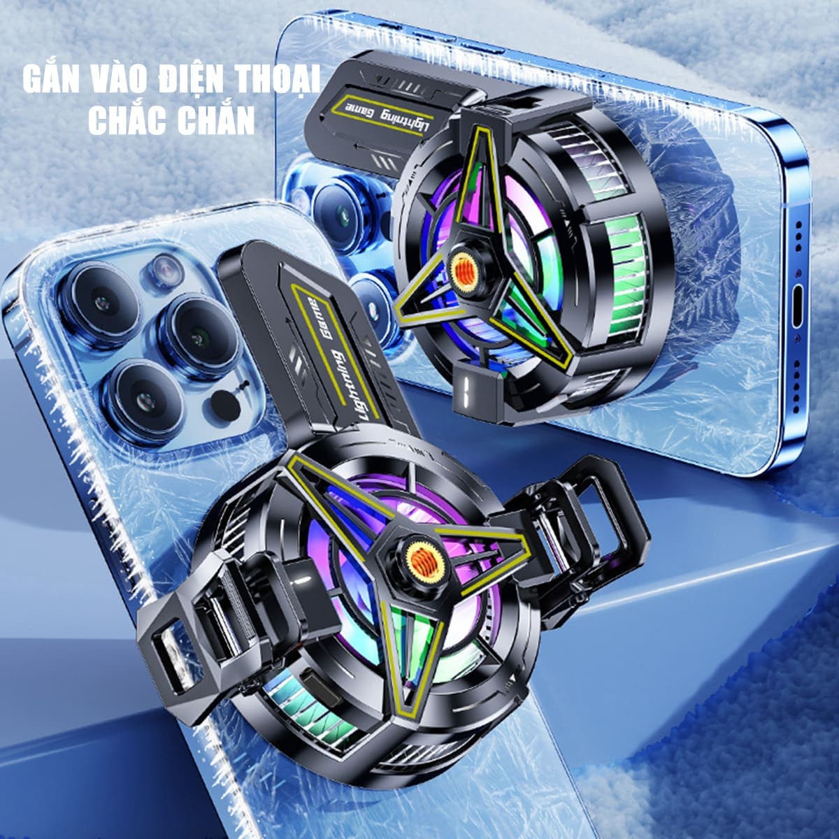 Quạt tản nhiệt điện thoại máy tính bảng X151 V2 sò lạnh từ tính led RGB hiển thị nhiệt độ hỗ trợ Livestream - 8