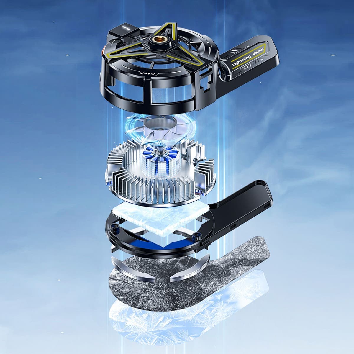 Quạt tản nhiệt điện thoại máy tính bảng X151 V2 sò lạnh từ tính led RGB hiển thị nhiệt độ hỗ trợ Livestream - 9