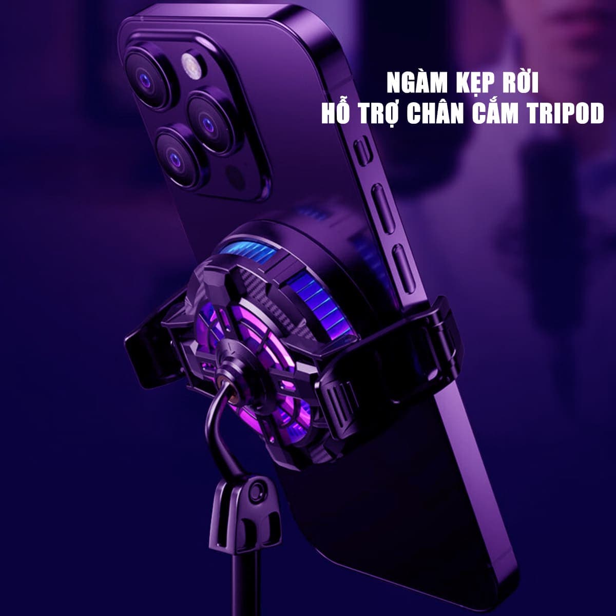 Quạt tản nhiệt điện thoại máy tính bảng X99 V2 sò lạnh từ tính hỗ trợ Livestream - 6