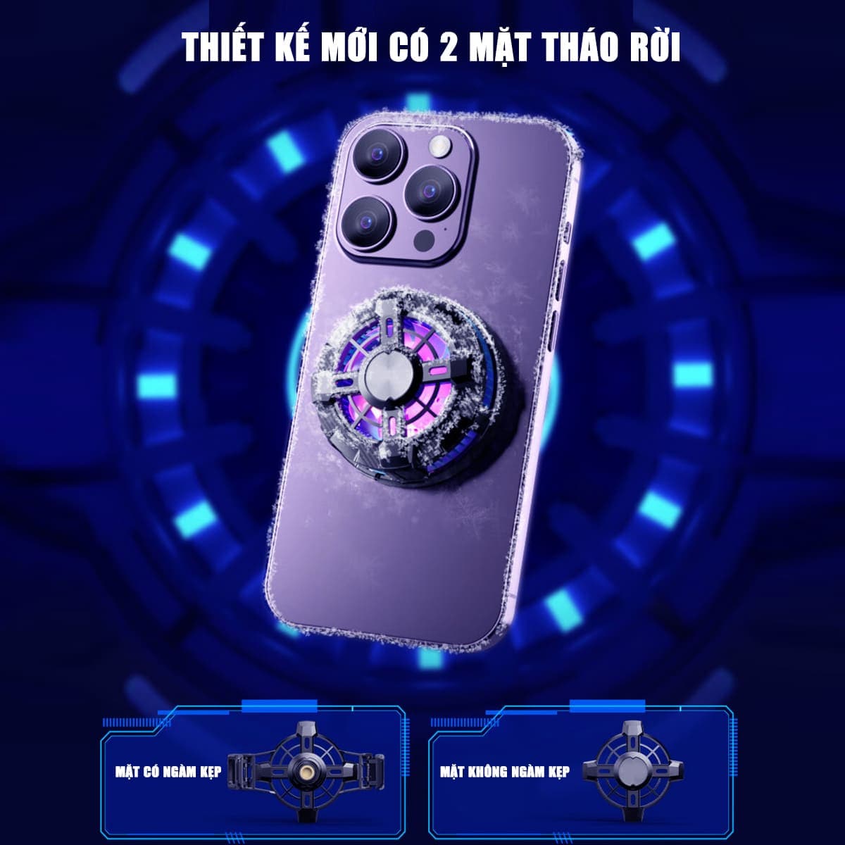 Quạt tản nhiệt điện thoại máy tính bảng X99 V2 sò lạnh từ tính hỗ trợ Livestream - 11