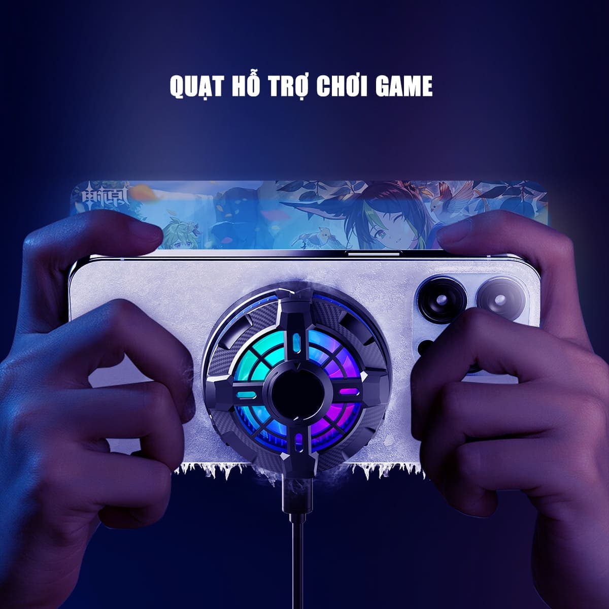 Quạt tản nhiệt điện thoại máy tính bảng X99 V2 sò lạnh từ tính hỗ trợ Livestream - 5