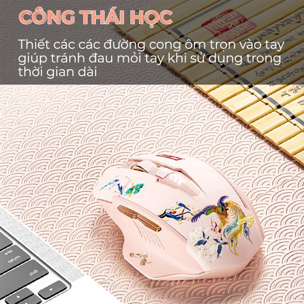 Chuột Bluetooth không dây Gaming Inphic A10 phiên bản Tết Giáp Thìn cho game thủ văn phòng máy tinh laptop - 7