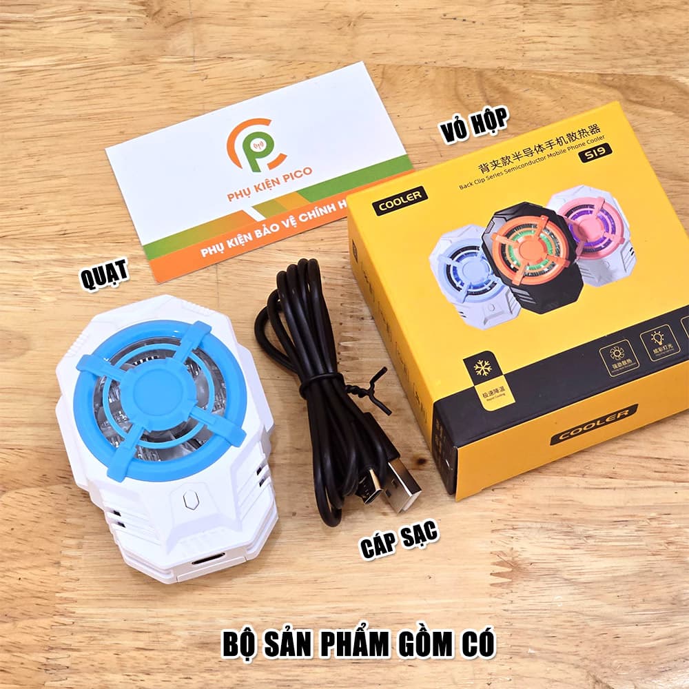 Quạt tản nhiệt điện thoại S19 sò lạnh siêu rẻ giảm nhiệt nhanh hỗ trợ tăng FPS Gaming liên quân PUBG FF - 2