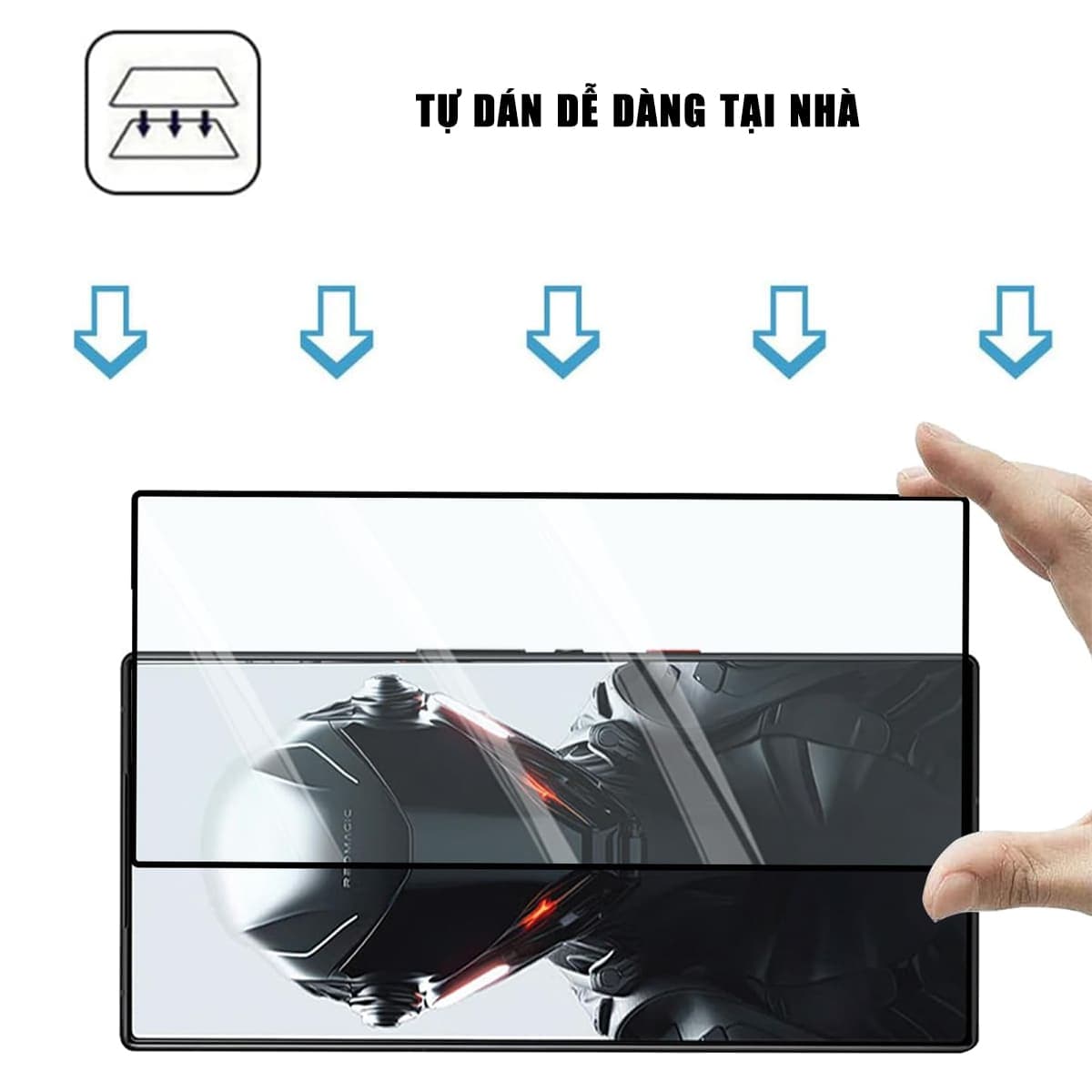Kính cường lực Red Magic 8 Pro Plus full màn hình viền đen siêu mỏng chính hãng Smart Devil - 3