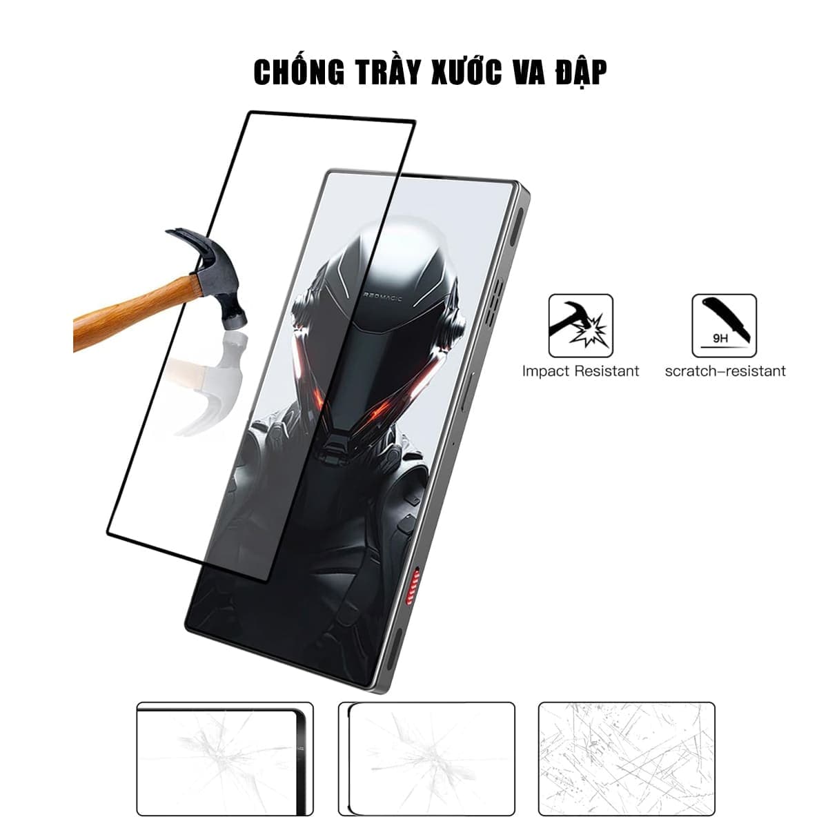 Kính cường lực Red Magic 8 Pro Plus full màn hình viền đen siêu mỏng chính hãng Smart Devil - 5