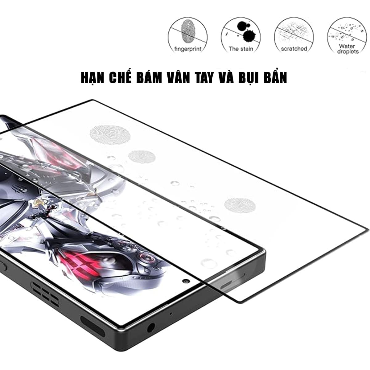 Kính cường lực Red Magic 8 Pro Plus full màn hình viền đen siêu mỏng chính hãng Smart Devil - 7