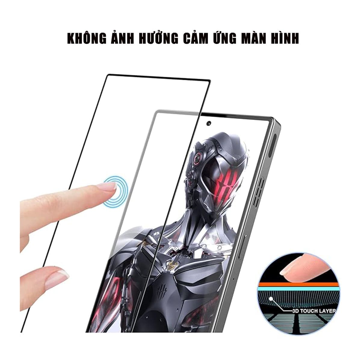 Kính cường lực Red Magic 9S Pro full màn hình viền đen siêu mỏng chính hãng Smart Devil - 4