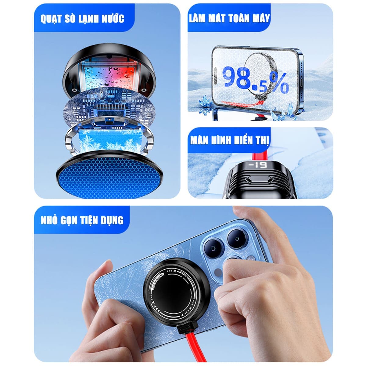 Quạt tản nhiệt điện thoại máy tính bảng DL19 SE sò lạnh nước AI chuyên dụng cho Livestream chơi game - 3