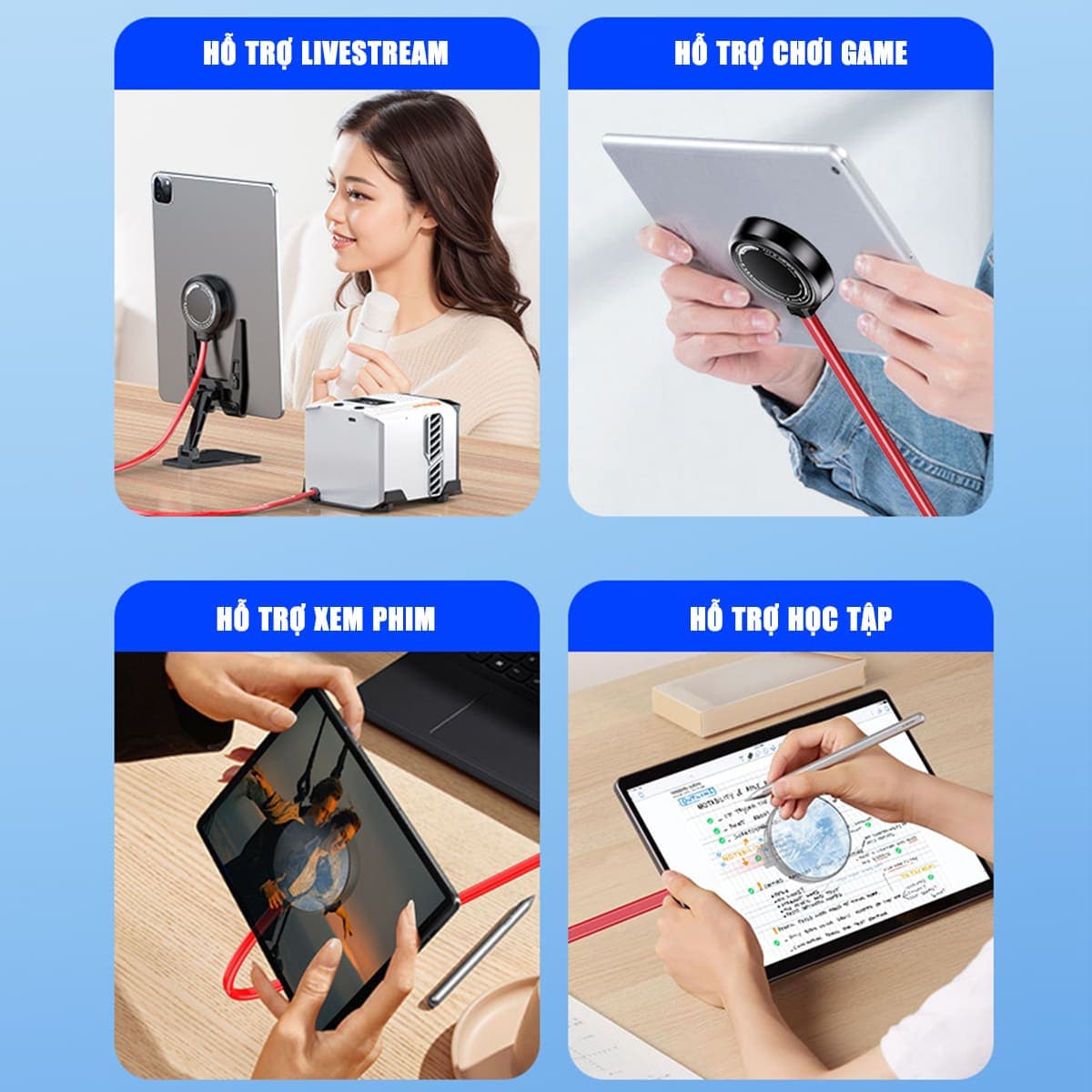 Quạt tản nhiệt điện thoại máy tính bảng DL19 SE sò lạnh nước AI chuyên dụng cho Livestream chơi game - 4