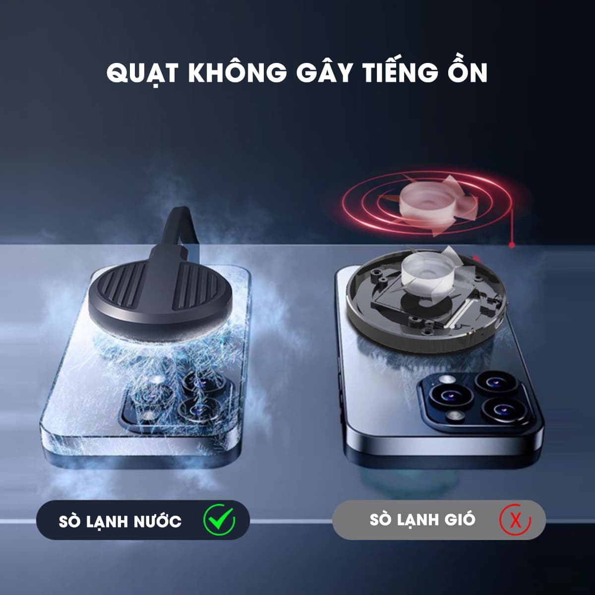 Quạt tản nhiệt điện thoại máy tính bảng XL29 sò lạnh nước từ tính hiệu năng cao đóng băng full mặt - 12