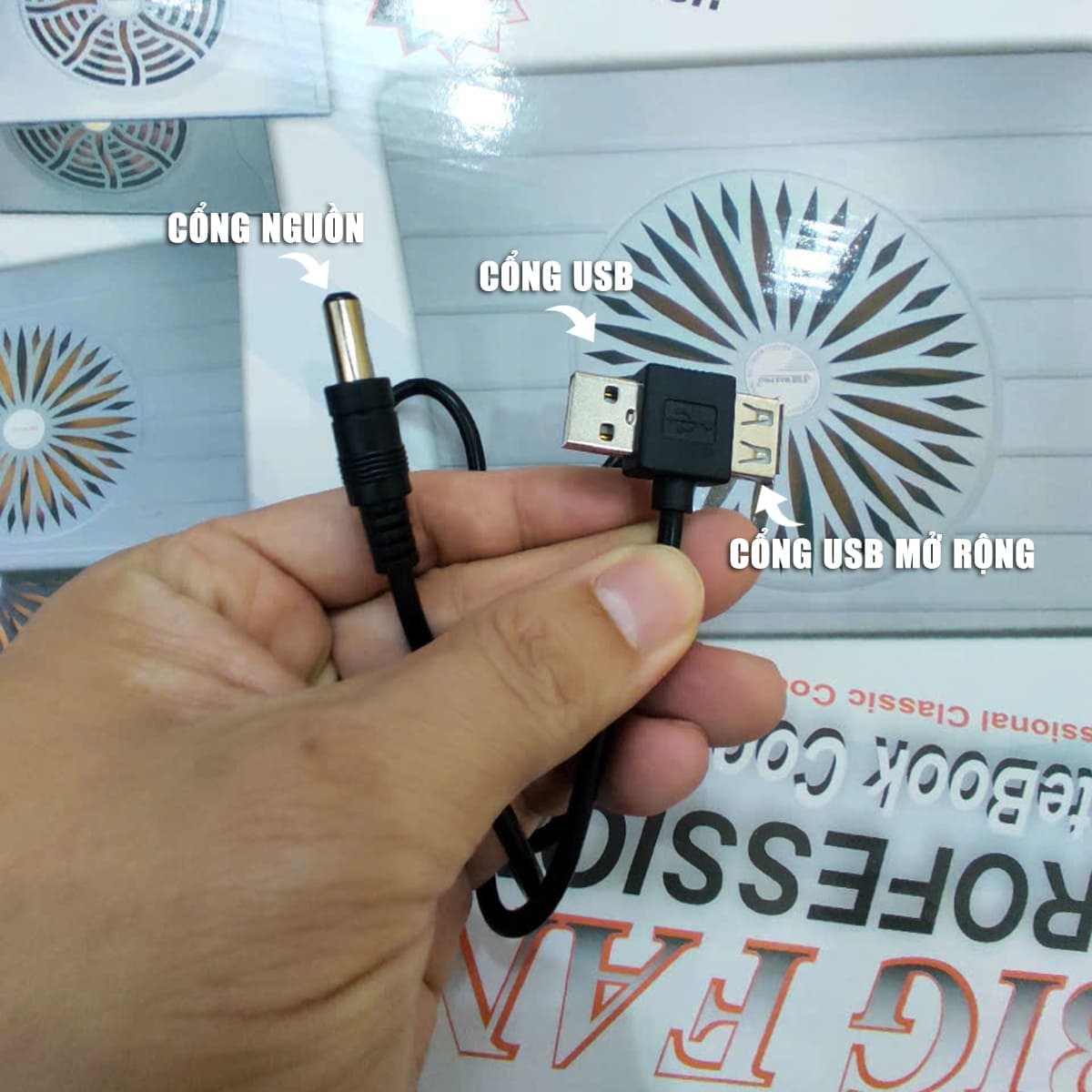 Đế tản nhiệt Laptop Gaming FL01 giá đỡ Macbook Notebook 15.6 Inch 1 quạt lớn chạy êm chống ồn - 7