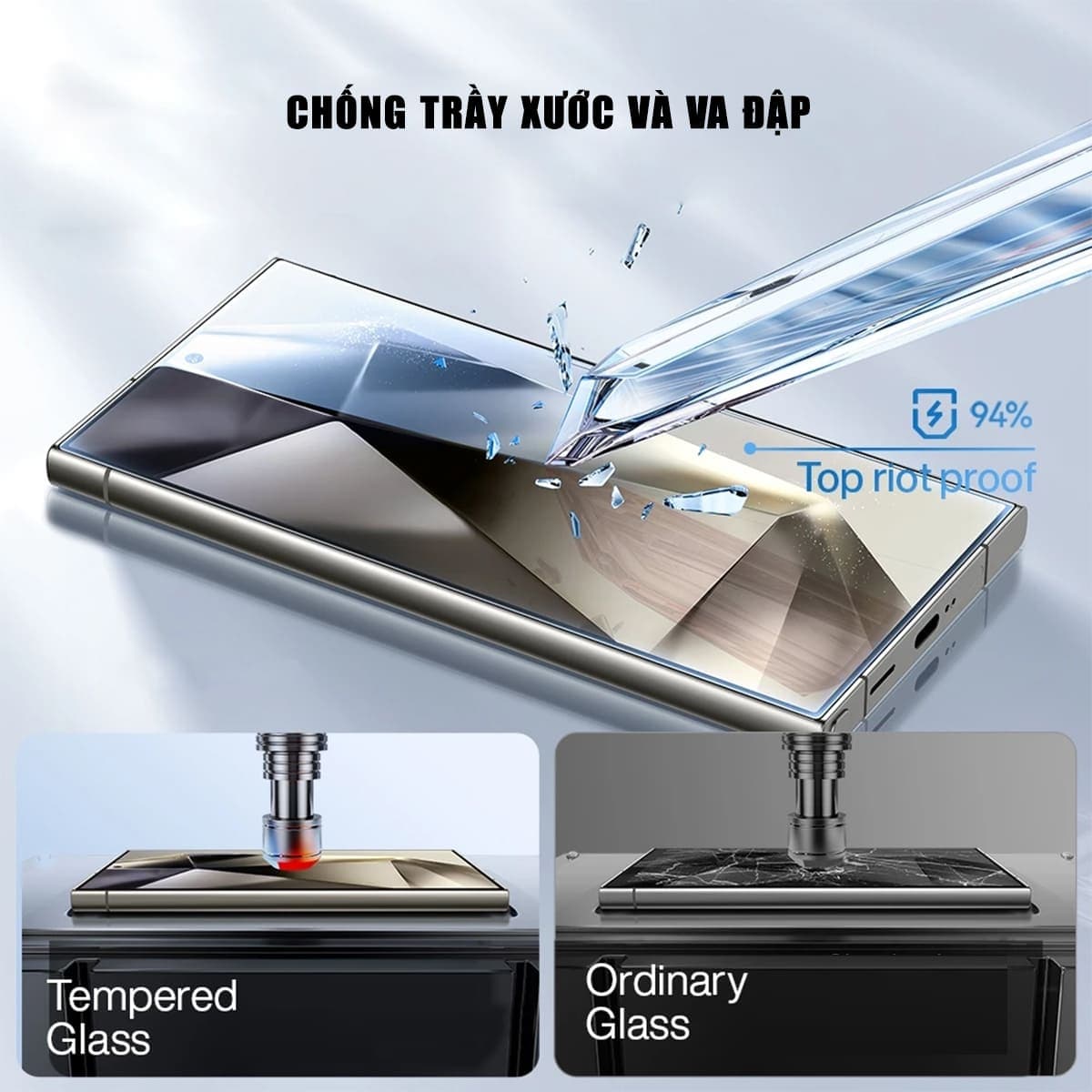 Kính cường lực Samsung Galaxy S24 Ultra full màn hình trong suốt viền đen siêu mỏng chính hãng Smart Devil - 7