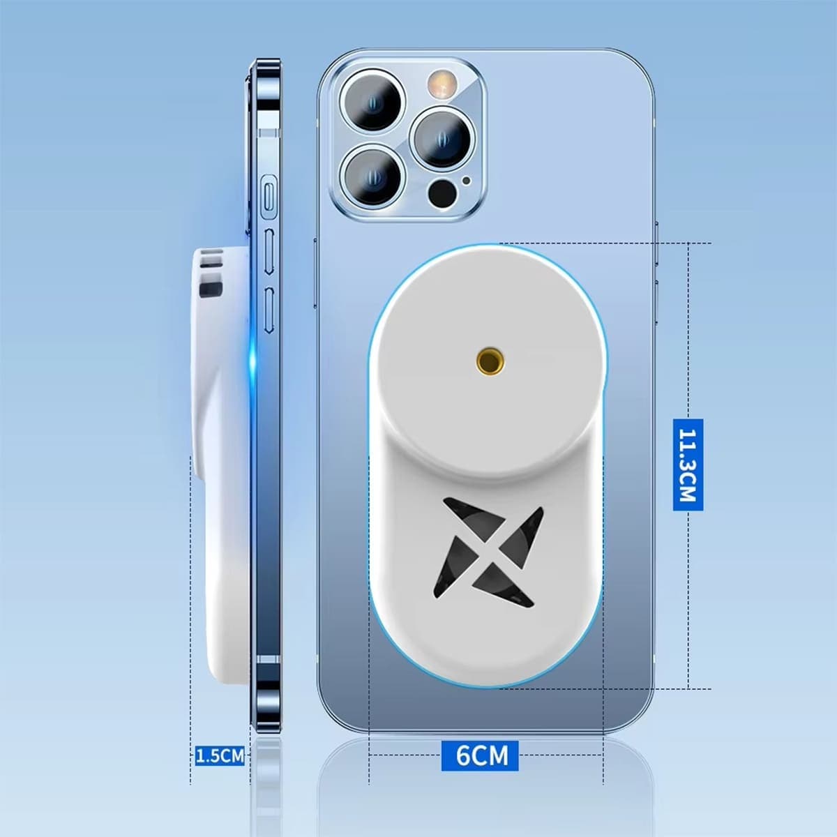 Quạt tản nhiệt điện thoại sò lạnh từ tính X39 có sạc không dây 15W hỗ trợ Livestream chơi game - 8