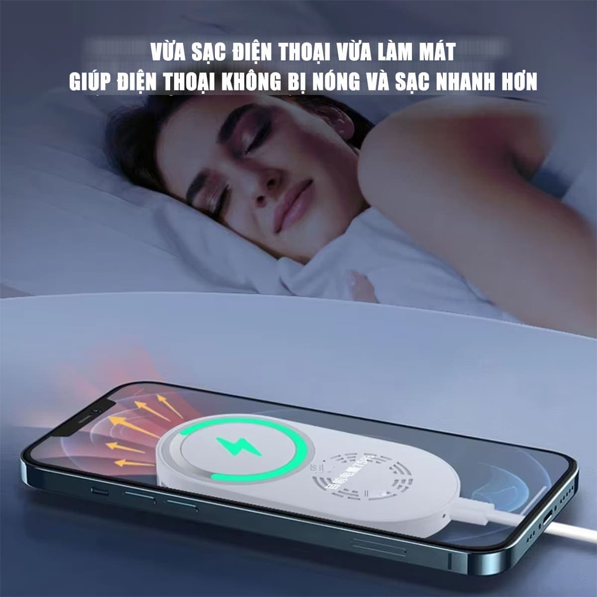 Quạt tản nhiệt điện thoại sò lạnh từ tính X39 có sạc không dây 15W hỗ trợ Livestream chơi game - 9