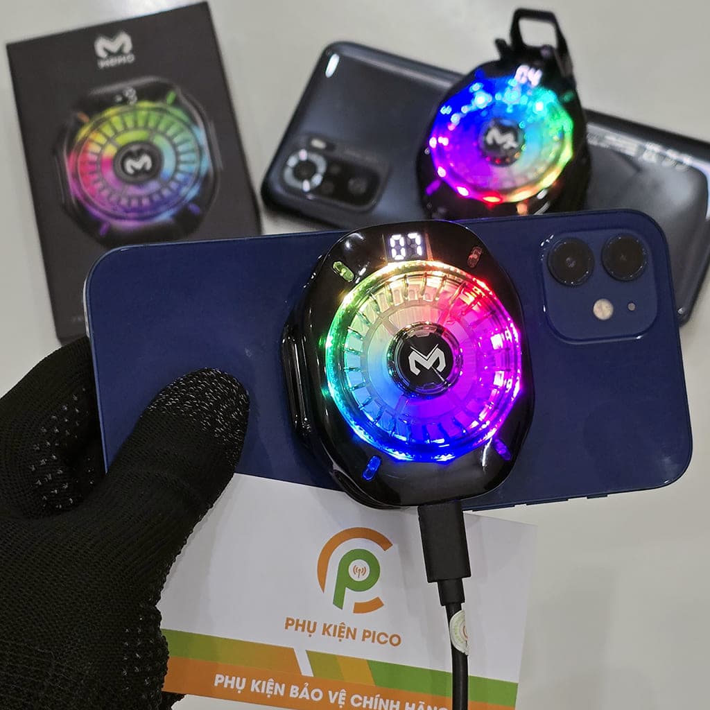 Quạt tản nhiệt điện thoại Memo CX10 Pro AI RGB sò lạnh AI từ tính Led RGB Gaming thế hệ mới đóng băng full mặt - 4