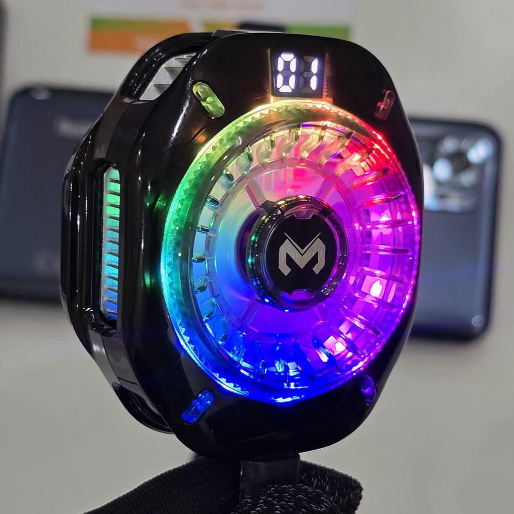 Quạt tản nhiệt điện thoại Memo CX10 Pro AI RGB sò lạnh AI từ tính Led RGB Gaming thế hệ mới đóng băng full mặt - 6