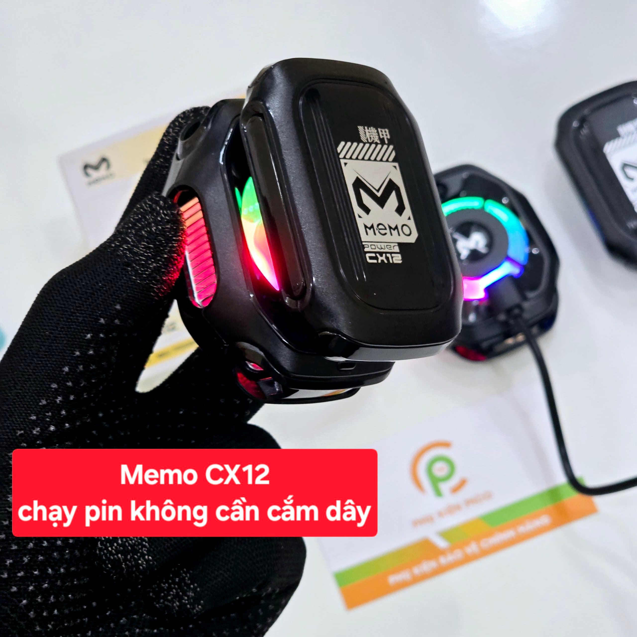 Quạt tản nhiệt điện thoại Memo CX12 sò lạnh không dây từ tính AI Led RGB Gaming thế hệ mới đóng băng full mặt - 9
