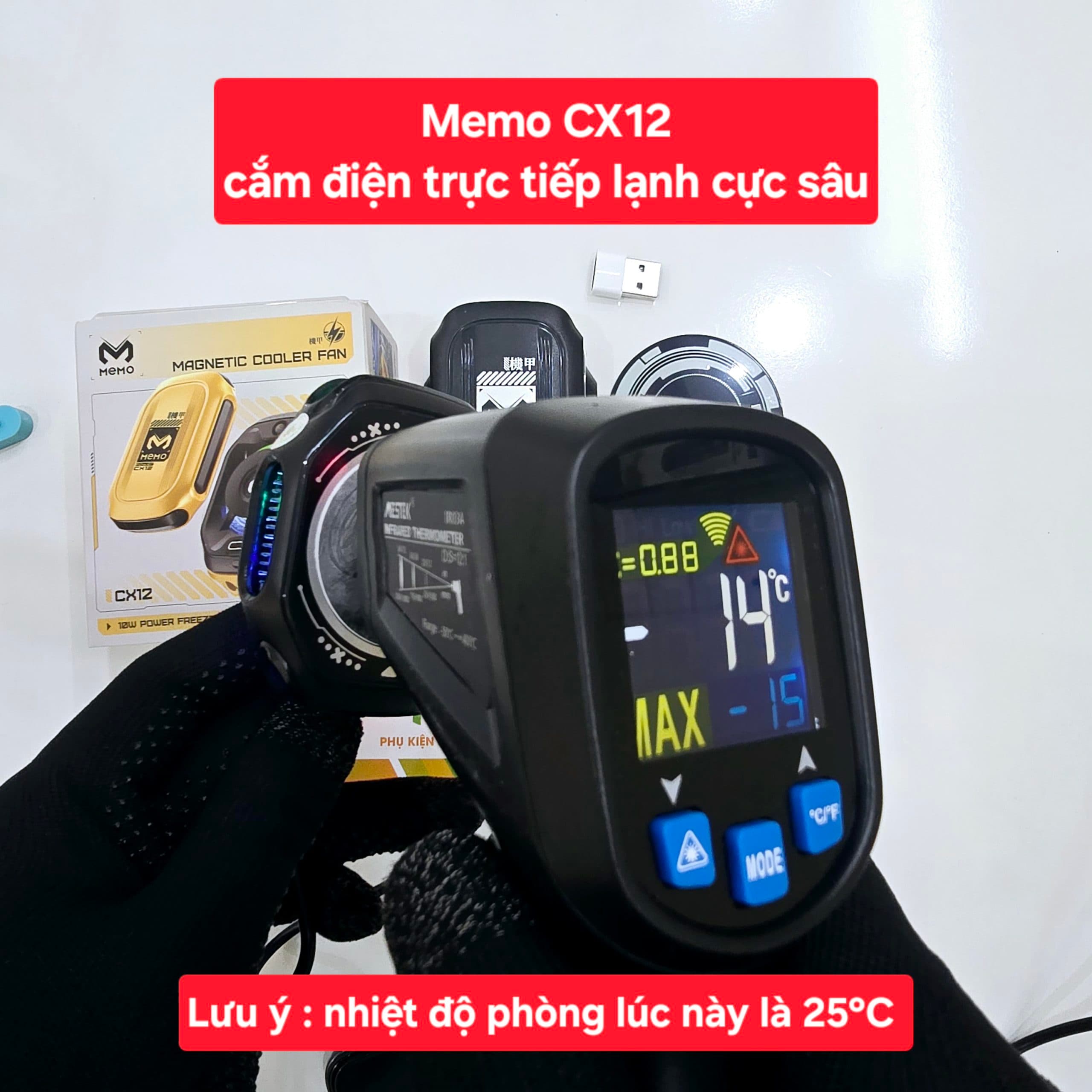 Quạt tản nhiệt điện thoại Memo CX12 sò lạnh không dây từ tính AI Led RGB Gaming thế hệ mới đóng băng full mặt - 8