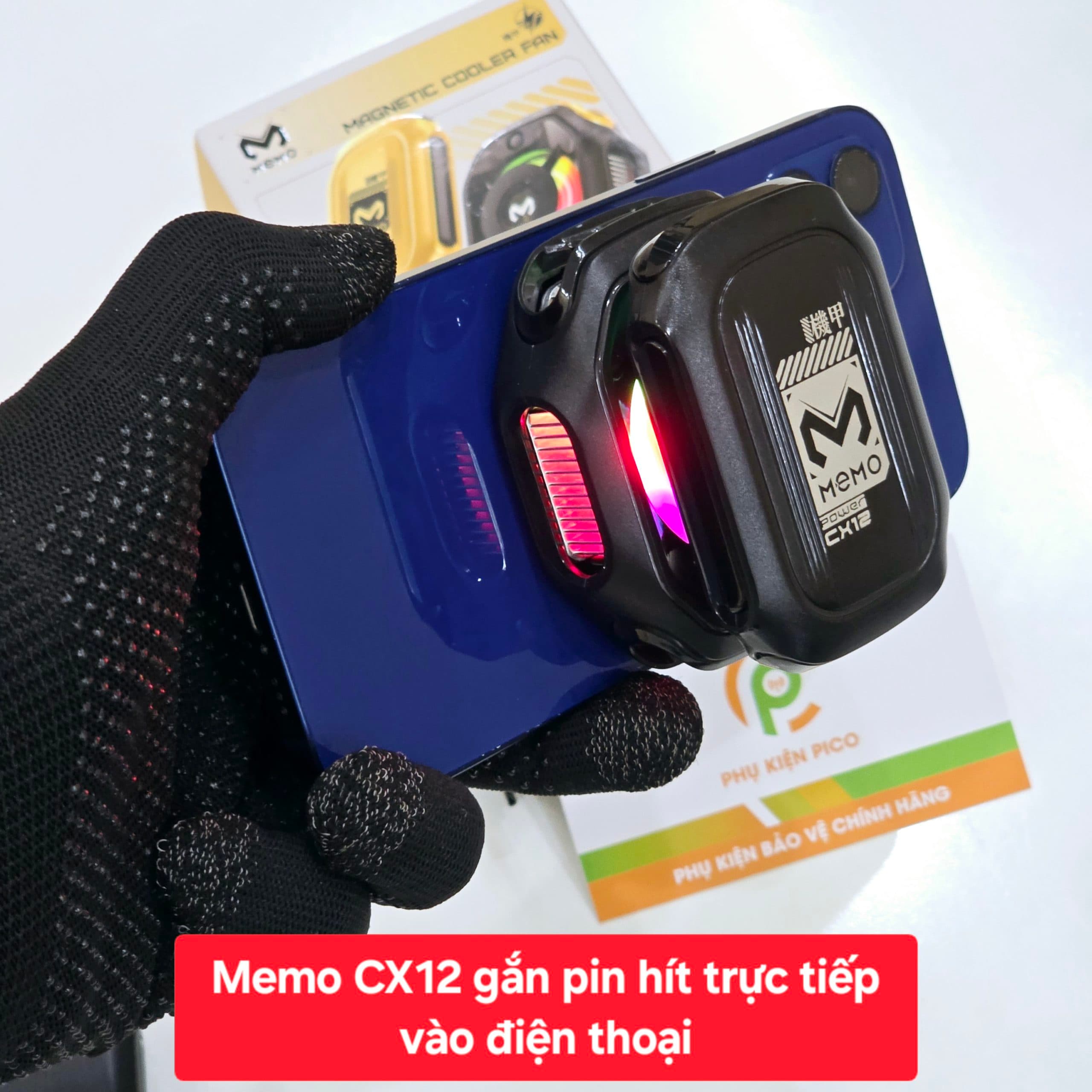 Quạt tản nhiệt điện thoại Memo CX12 sò lạnh không dây từ tính AI Led RGB Gaming thế hệ mới đóng băng full mặt - 5