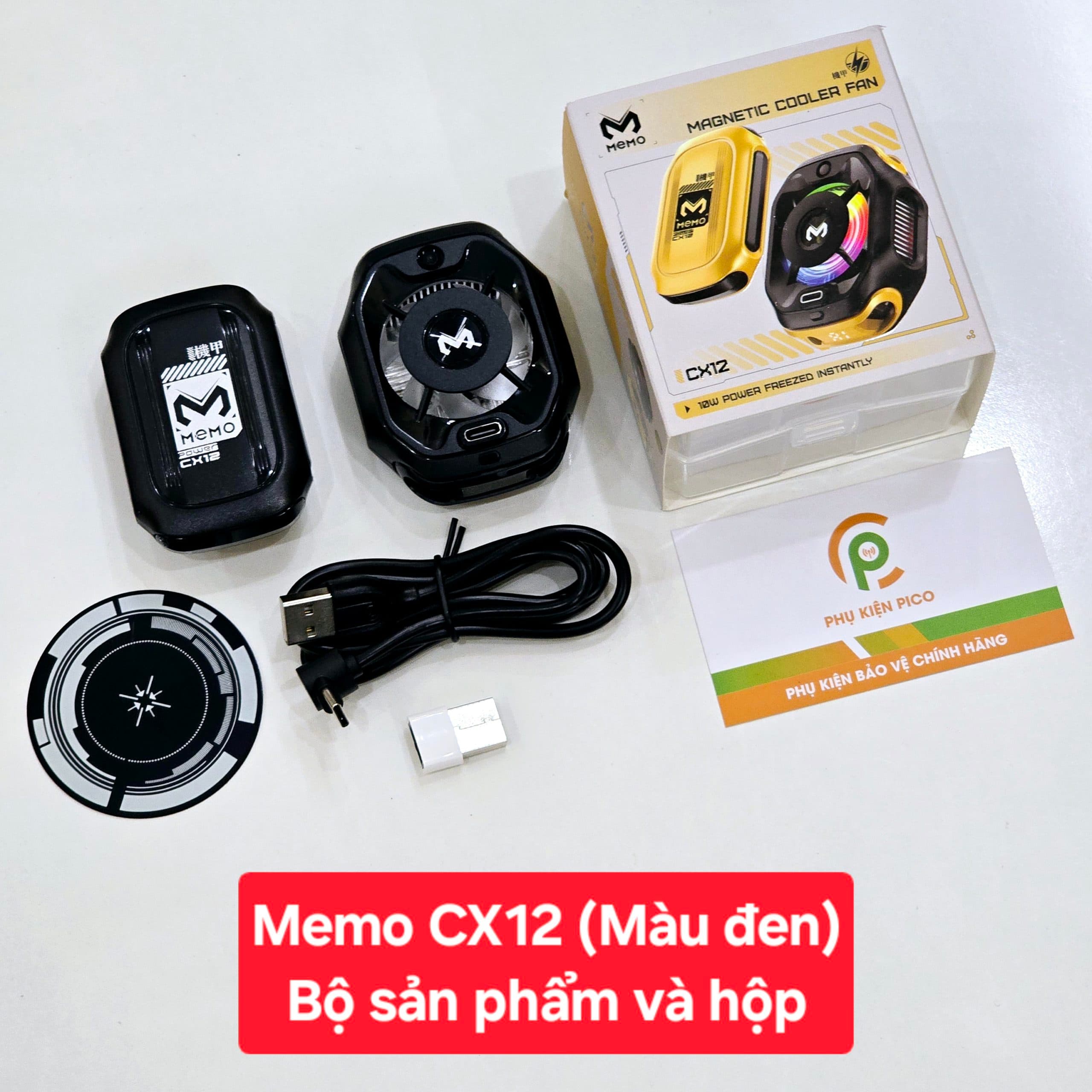 Quạt tản nhiệt điện thoại Memo CX12 sò lạnh không dây từ tính AI Led RGB Gaming thế hệ mới đóng băng full mặt - 2