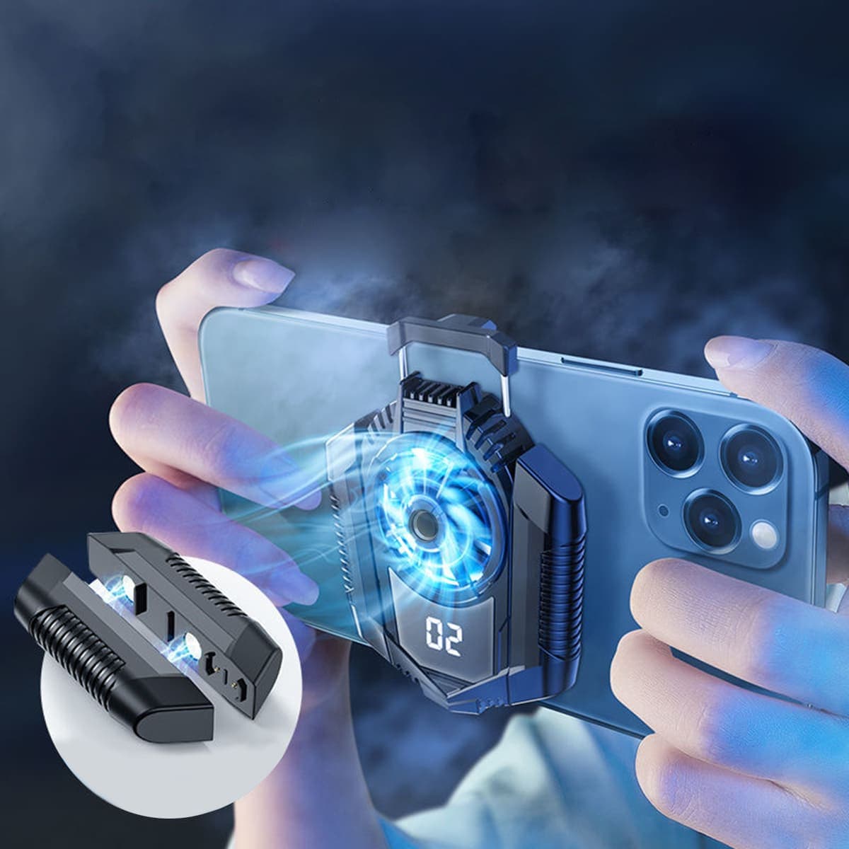 Quạt tản nhiệt điện thoại sò lạnh không dây X3A Pro V2 màn hình hiển thị nhiệt độ hỗ trợ Livestream - 4