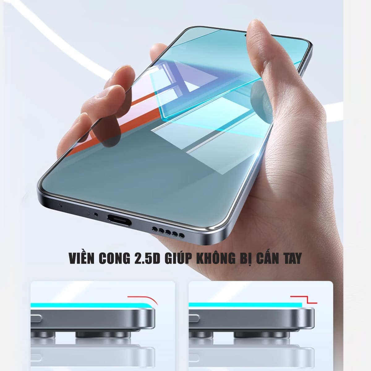 Kính cường lực Xiaomi Redmi Note 13 Pro trong suốt full màn hình chính hãng Smart Devil - 7