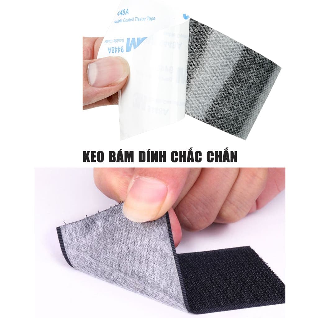 Băng gai dính 2 mặt có keo sẵn siêu dính bản 10cm, nhám dính, khoá nhám Velcro miếng dán vải 2 mặt dán giày, túi xách, quần áo - 6