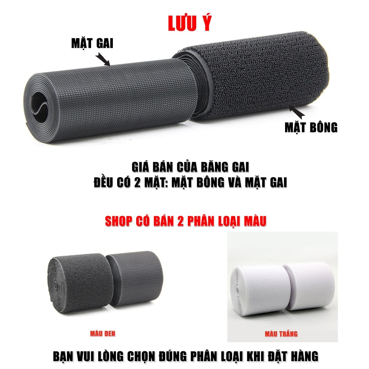 Băng gai dính 2 mặt không keo bản 10cm, nhám dính, khoá nhám Velcro miếng dán vải 2 mặt dán giày, túi xách, quần áo - 3