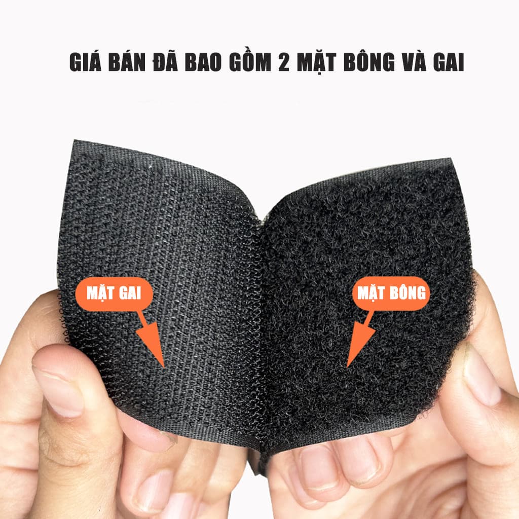 Băng gai dính 2 mặt không keo bản 10cm, nhám dính, khoá nhám Velcro miếng dán vải 2 mặt dán giày, túi xách, quần áo - 5