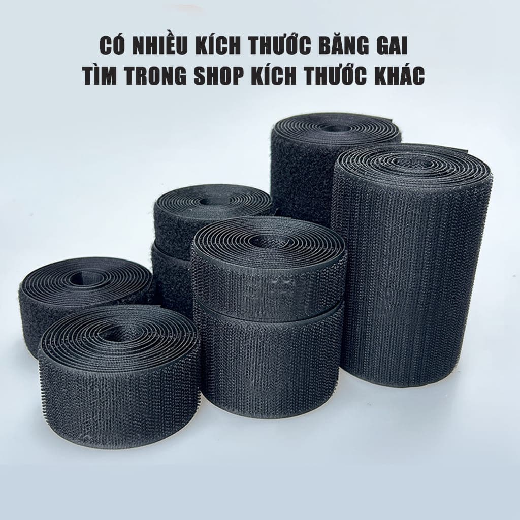 Băng gai dính 2 mặt không keo bản 10cm, nhám dính, khoá nhám Velcro miếng dán vải 2 mặt dán giày, túi xách, quần áo - 7