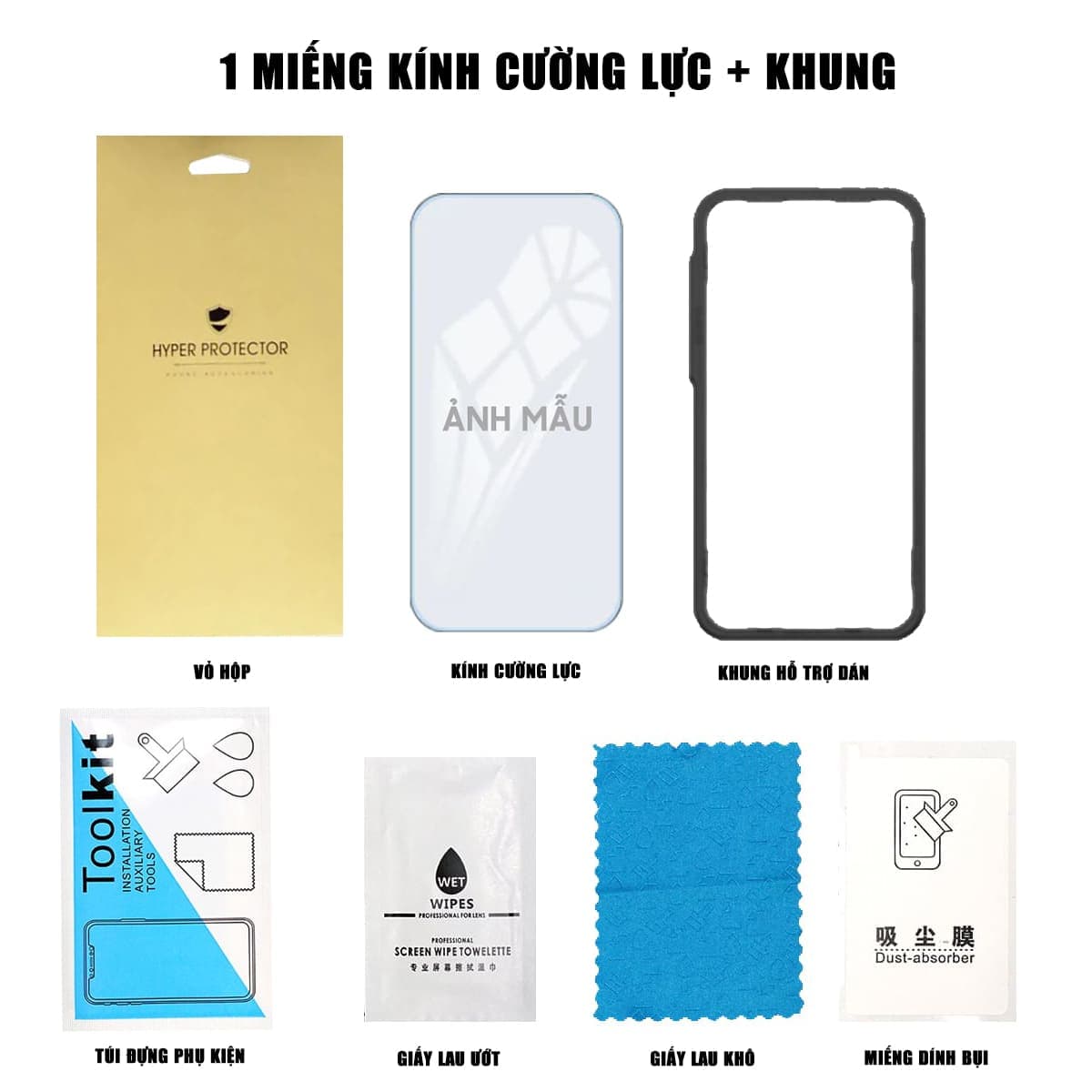 Kính cường lực Vivo iQOO Neo 8 Pro trong suốt full màn hình không viền nhận vân tay siêu âm chính hãng HYPER+ - 2