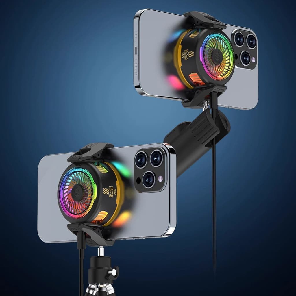 Quạt tản nhiệt điện thoại sò lạnh cao cấp Black Shark Funcooler 5 Led RGB hỗ trợ chơi game Livestream - 2